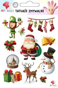TATUAŻE ZMYWALNE DLA DZIECI BOŻE NARODZENIE 2