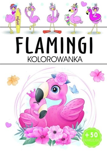 Flamingi kolorowanka, praca zbiorowa