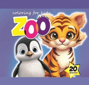 KOLOROWANKA 140X140 ZOO NIEBIESKA 20 OBRAZKÓW