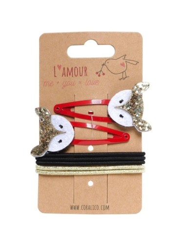 Spinki do włosów z motywem lisków, Coralico