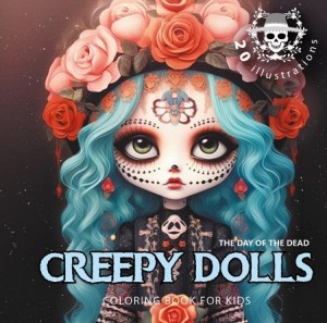 KOLOROWANKA 160X160 CREEPY DOLLS UPIORNE LALECZKI