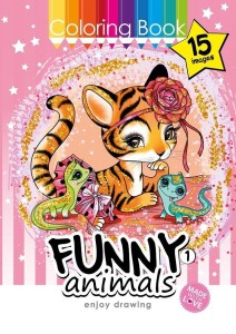 KOLOROWANKA A4 15 OBRAZKÓW ZABAWNE ZWIERZAKI 1