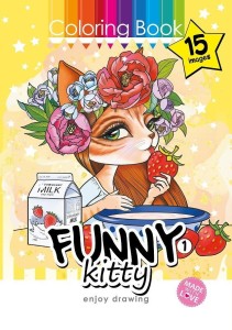 KOLOROWANKA A4 15 OBRAZKÓW ZABAWNE KOTKI 1