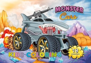 KOLOROWANKA A4 18 OBRAZKÓW MONSTER CARS