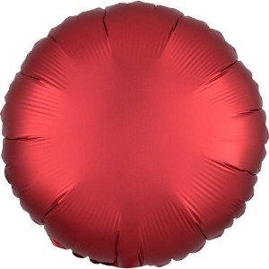 BALON FOLIOWY LUSTRE DARK CZERWONY OKRĄGŁY 43CM