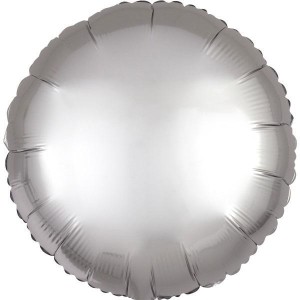 BALON FOLIOWY LUSTRE SREBRNY OKRĄGŁY 43CM