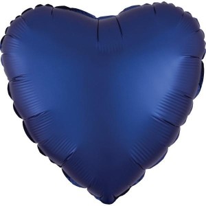 BALON FOLIOWY LUSTRE NAVY NIEBIESKI SERCE LUZEM