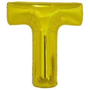 BALON FOLIOWY LITERA T ZŁOTA 74X86CM