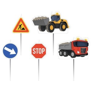 ŚWIECZKI FIGURKI CONSTRUCTION PARTY 5SZT.