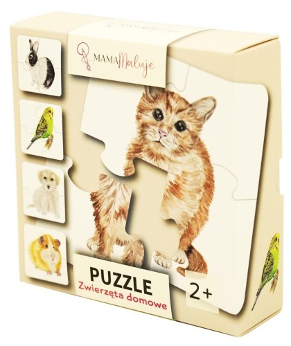 Puzzle 4-elementowe Zwierzęta domowe, Mama Maluje