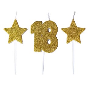 ŚWIECZKI URODZINOWE 18 Z GWIAZDKAMI