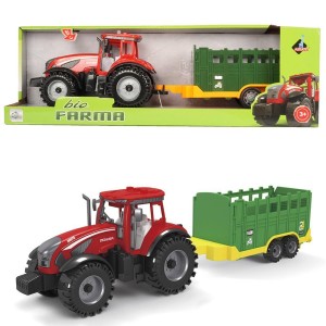 TRAKTOR Z ZIELONĄ PRZYCZEPĄ, ASKATO