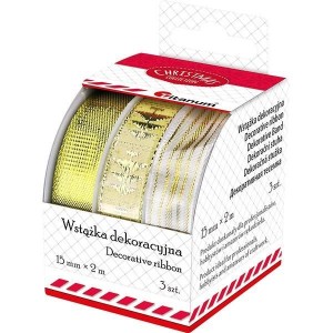 WSTĄŻKI TEKSTYLNE 15MM/2M 3 WZORY