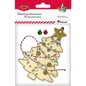 ZAWIESZKA DREWNIANA CHOINKA 90X131MM