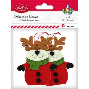 ZAWIESZKI FILCOWE 3D RENIFERY 75X90MM 2SZT