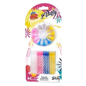 ŚWIECZKI URODZINOWE SPIRALNE 6,5CM 24SZT