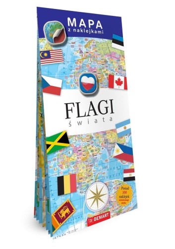 Mapa z naklejkami. Flagi świata, praca zbiorowa