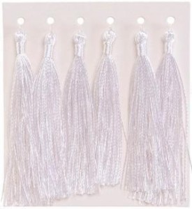 FRĘDZELKI CHWOSTY OZDOBNE BIAŁE 8CM 6SZT