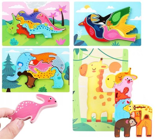 Układanka drewniana Zwierzęta, Trifox