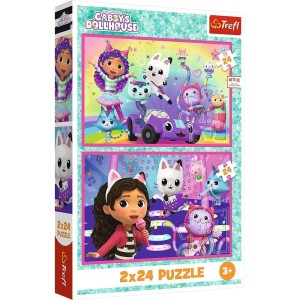 PUZZLE 2X24 ZABAWY Z GABBY TREFL, TREFL
