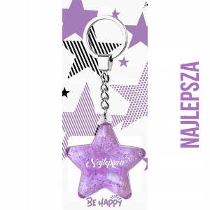 BRELOK GWIAZDKA NAJLEPSZA, BE-HAPPY GIFTS