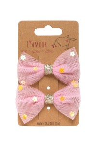 ZESTAW KLIPSÓW Z KOKARDAMI I CEKINAMI, CORALICO