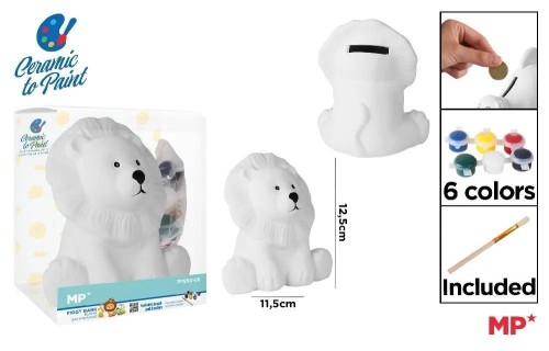 Skarbonka ceramiczna do malowania lew