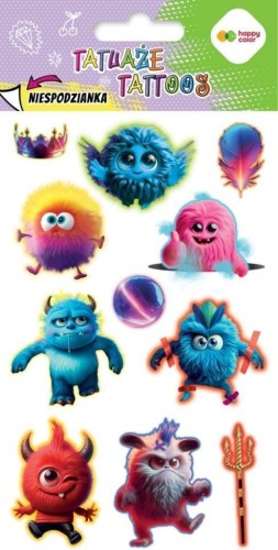 Tatuaże zmywalne Monsters HAPPY COLOR, GDD