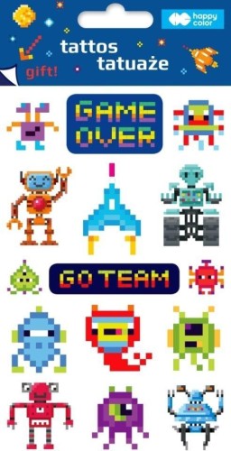 Tatuaże zmywalne Pixi Planet HAPPY COLOR, GDD