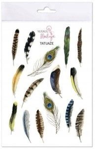 TATUAŻE ZMYWALNE PIÓRA, MAMA MALUJE
