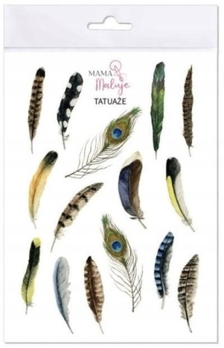 Tatuaże zmywalne Pióra, Mama Maluje