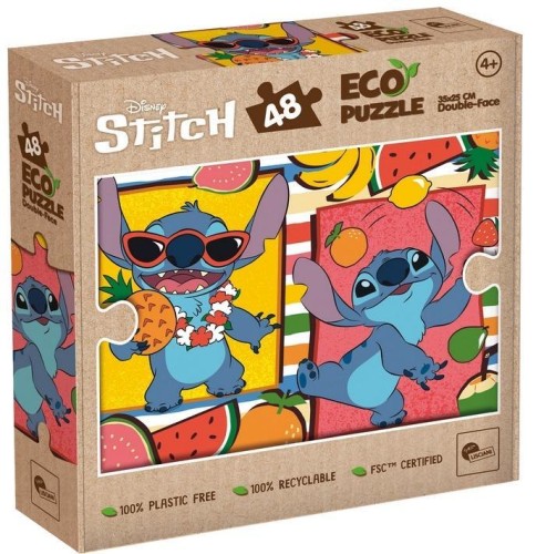 Puzzle 48 Stitch Eko dwustronne, Lisciani