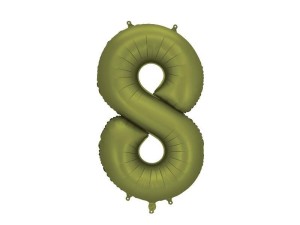 BALON FOLIOWY CYFRA 8 86CM OLIWKOWY