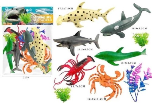 Zwierzęta morskie z akcesoriami 6szt, Merkpol