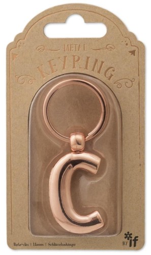 Metalowy brelok do kluczy litera C Keyring, IF