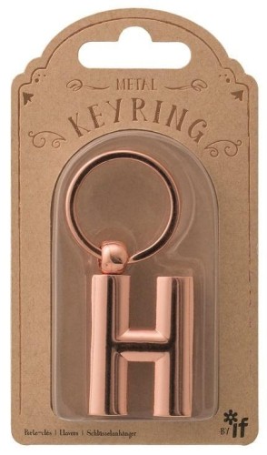 Metalowy brelok do kluczy litera H Keyring, IF