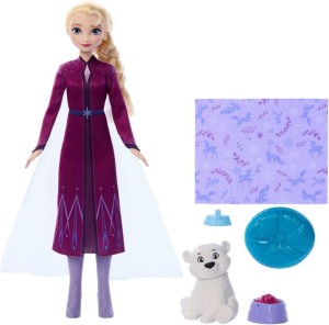 DISNEY FROZEN LALKA ELSA + BABY BEAR, MATTEL
