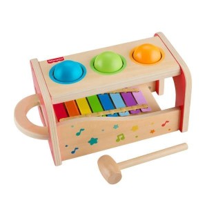 FISHER-PRICE DREWNIANE CYMBAŁKI Z PRZEBIJAKIEM