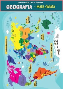 KARTA EDU SKŁADANA GEOGRAFIA - ŚWIAT A4