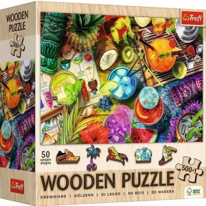 PUZZLE DREWNIANE 500+1 KOLOROWE KOKTAJLE TREFL