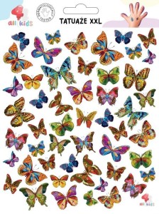 TATUAŻE ZMYWALNE DLA DZIECI MOTYLKI XXL, ALL4KIDS