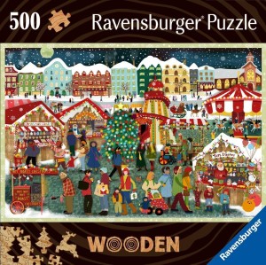 PUZZLE DREWNIANE 500 JARMARK ŚWIĄTECZNY