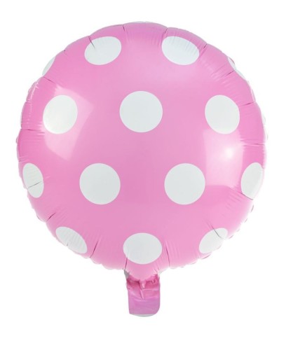 Balon foliowy kropki jasnoróżowy
