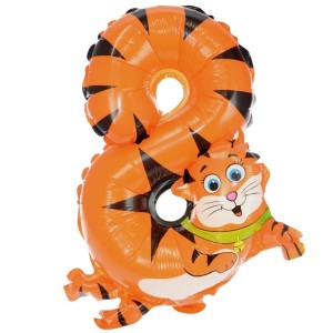 BALON FOLIOWY CYFERKA 8 ZWIERZĄTKO