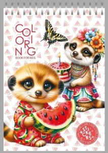 KOLOROWANKA 148X210 Z NAKLEJKAMI 26OBRAZKÓW SURYKA