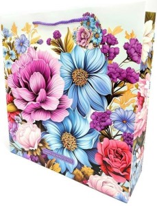 TOREBKA OZDOBNA MATOWA 35X37X12CM KWIATY, FRESH