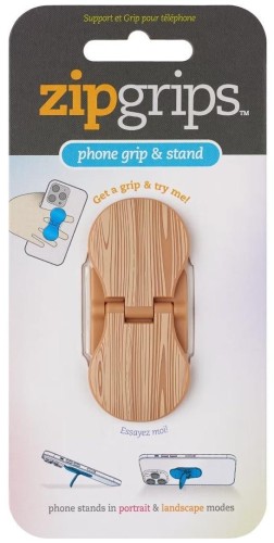 ZipGrip uchwyt na palce do telefonu Drewno