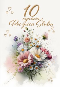 KARTKA OKOLICZNOŚCIOWA ROCZNICA ŚLUBU 10