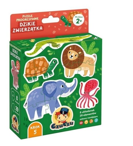 CzuCzu Puzzle progresywne Dzikie zwierzątka 2+