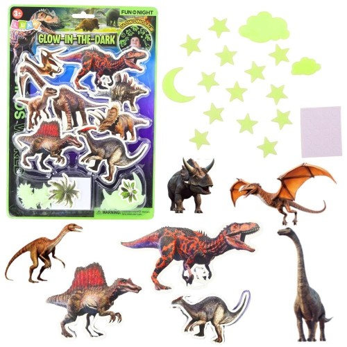 Naklejki fluorescencyjne na ścianę dinozaury